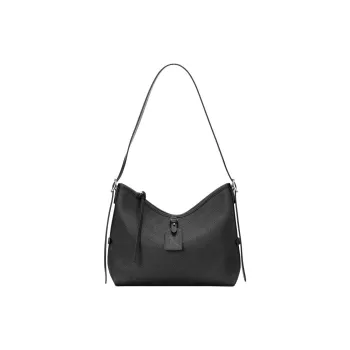 ROBERTA DI CAMERINO Top Grain Cow Leather Tote Bag, Shoulder Bag Women's Classic Black/Elephant Gray