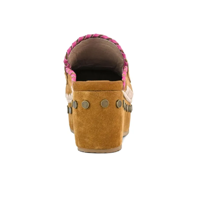 MOU Metal Abrasion Resistant Closed Toe Slippers Women's Brown-4