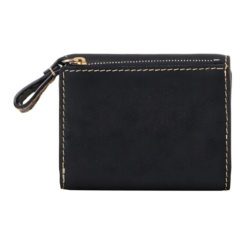 Chloe Edith Buffalo Leather Wallet Small Size Men's Black-1