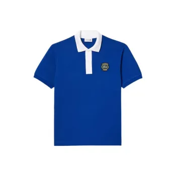 LACOSTE Polo Shirt Men's Marine Blue/White