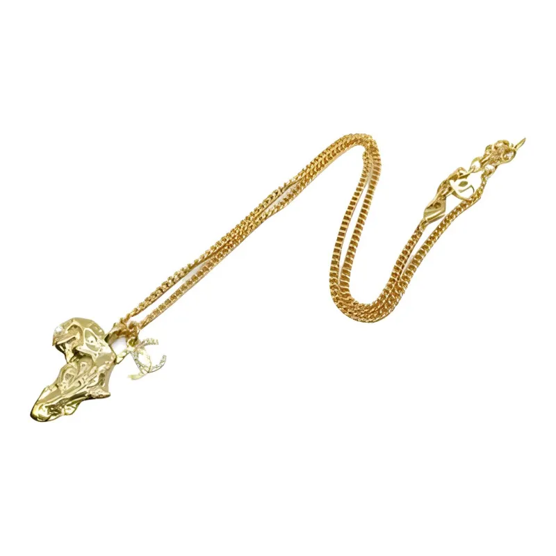 CHANEL Gold Plated Necklaces Women's Gold-1