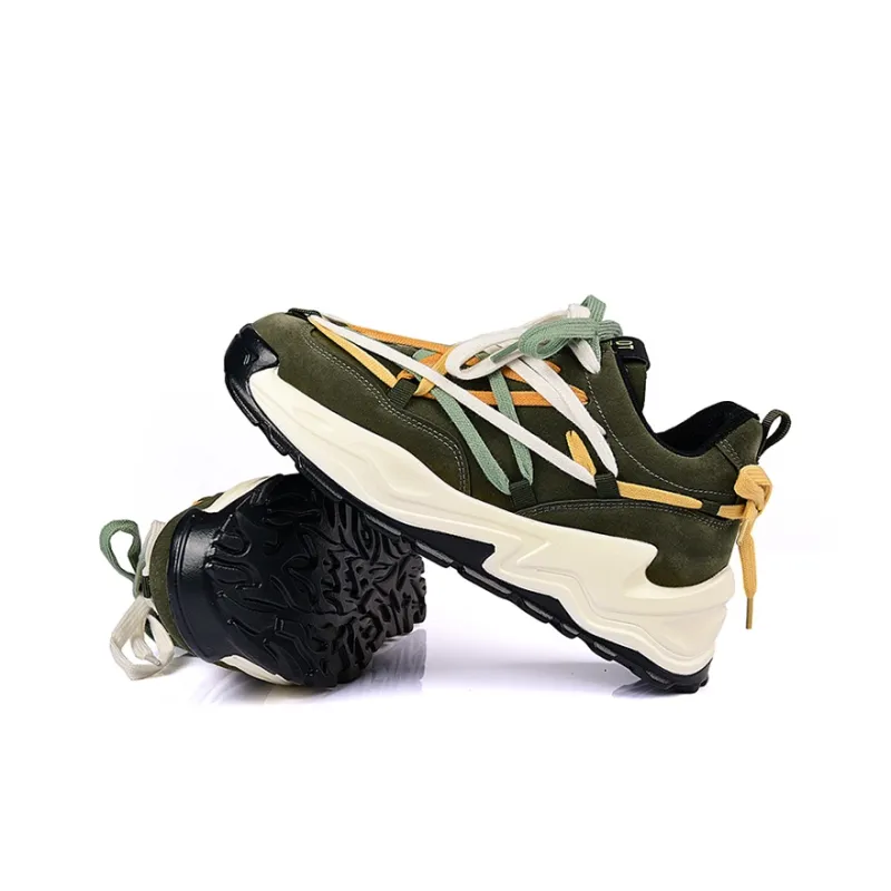 OUBT Niche Lace Up Design Height Increasing Lightweight Breathable Low Top Chunky Sneakers Men's-16
