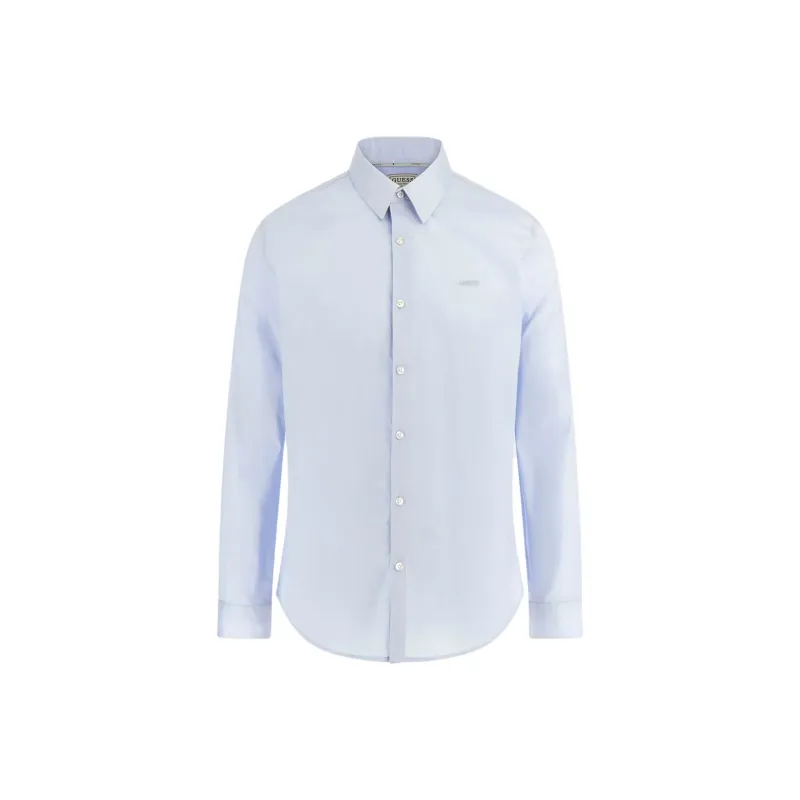 GUESS Shirts Men Light Blue-0