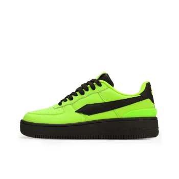 GLO BULL Anti Slip Wear Resistant Low Top Skateboard Shoes Unisex Neon Green Black