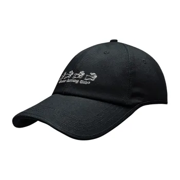 Anta Twill Cotton Fabric Baseball Caps Unisex Basic Black