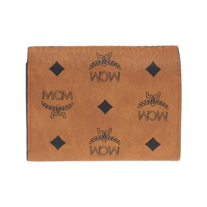 MCM Leather Wallet Trumpets Women's Brown Cognac-1