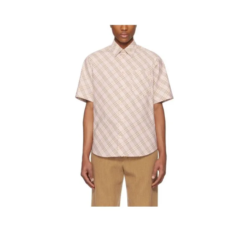Burberry Shirts Men Pink-2