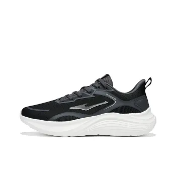 Erke Cushioning, Breathable, Lightweight Low Top Casual Running Shoes Men's Jet Black Carbon Gray