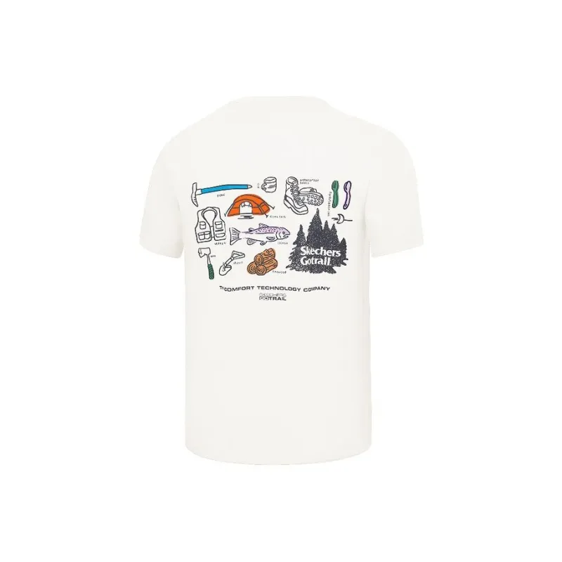 Skechers Mountain And Wild Outdoor Series SS25 T Shirt Men's Marshmallow White 0074-1