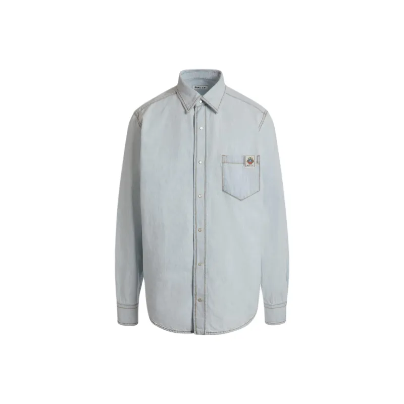 BALLY Shirts Men Light Blue-0