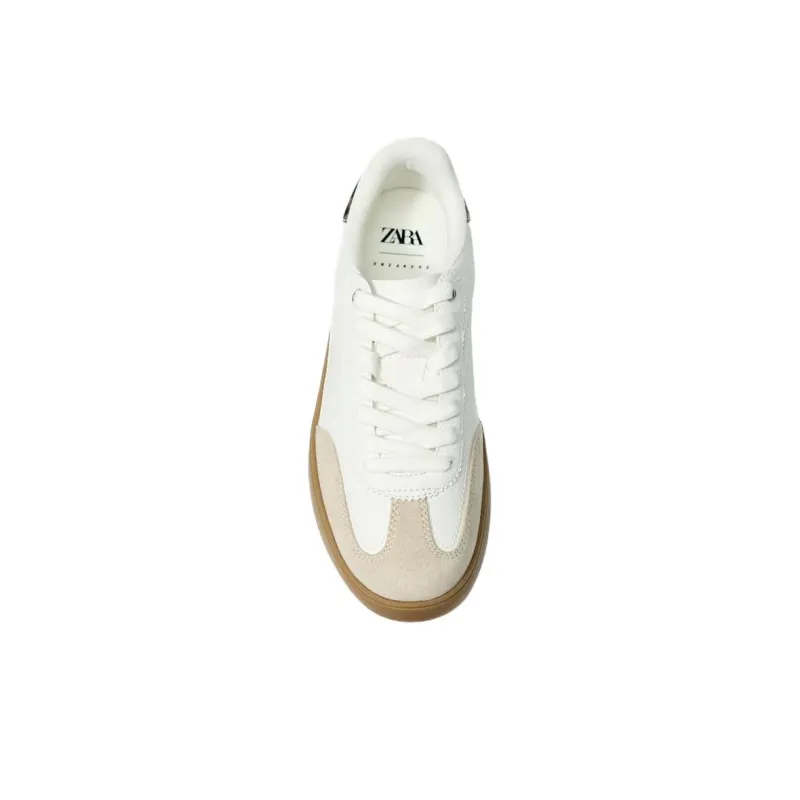 ZARA Abrasion Resistant Height Increasing Low Top Skateboard Shoes Women's Light Beige Yellow-5