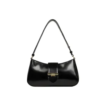 Lancaster Smooth Cow Leather Shoulder Bag Women's Black