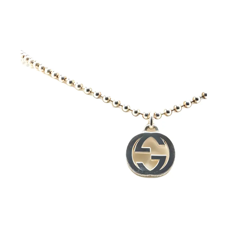 GUCCI 20th Century Sterling Interlocking G Pendant Necklace Costume Necklace-2