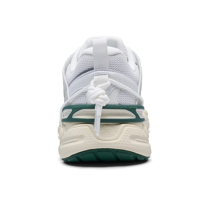 Kappa Back to Back Anti Slip Wear Resistant Low Top Chunky Sneakers Unisex White-4