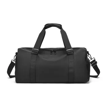 FAIRWHALE Synthetic Leather Travel Bag Unisex Black
