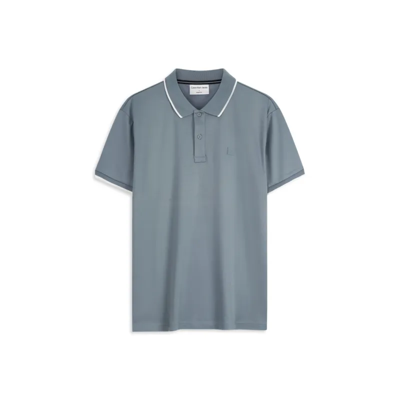 CALVIN KLEIN Polo Shirt Men's PN6 Cloud Trace Gray-0