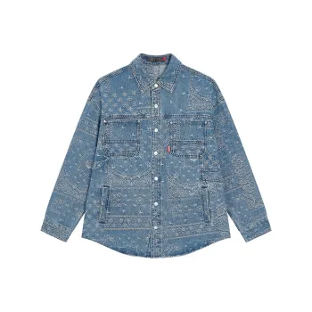 FUN Shirts Men Denim Blue
