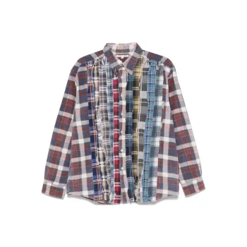 Needles Flannel Shirt Ribbon Wide Reflection Shirt