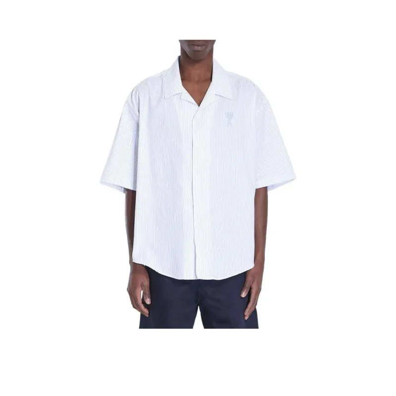 AMIPARIS Paris Ami De Coeur Short Sleeved Striped Shirt-0