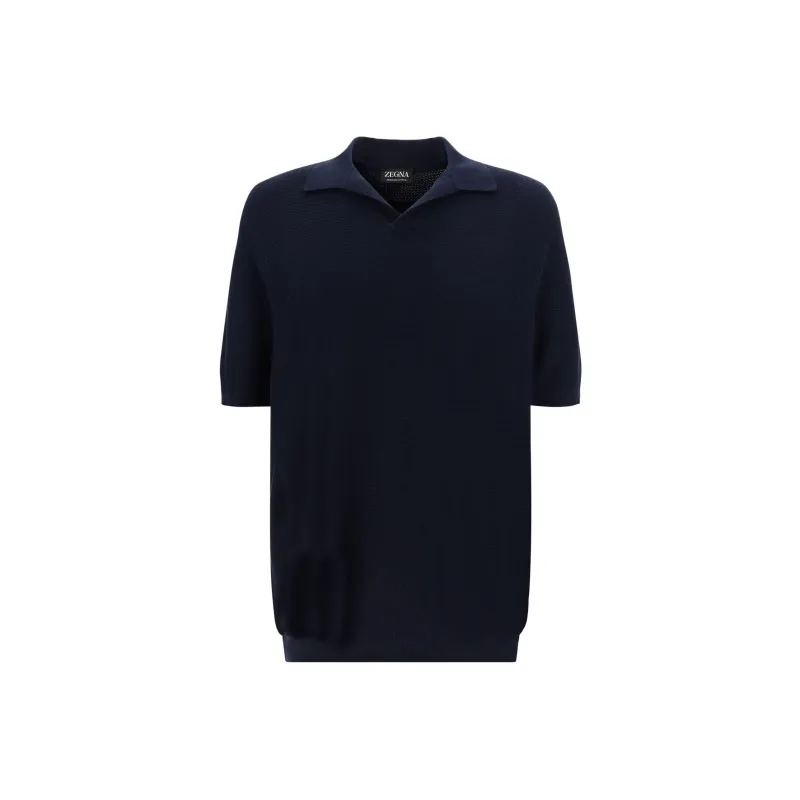 Ermenegildo Zegna Short Sleeved Knitted Polo Shirt-0