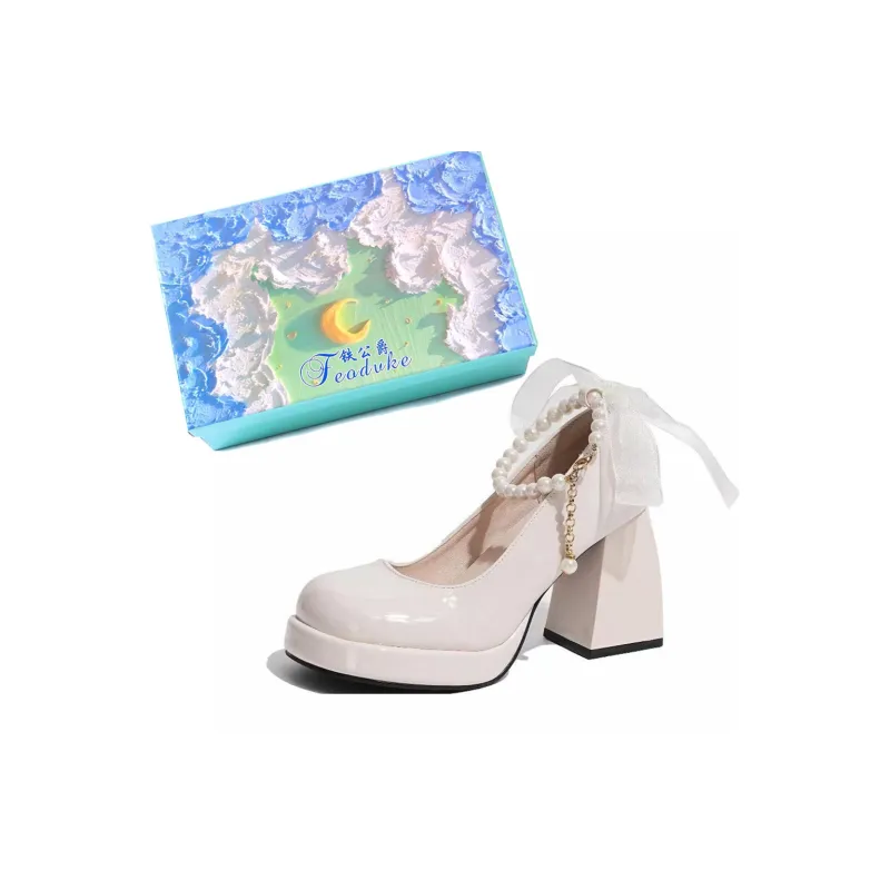 Feo Dvke Chunky Heel High Heels 8.5cm Women's Gift Box Set-6
