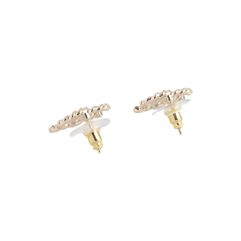 CHANEL Metal Stud Earrings Women's Gold-2