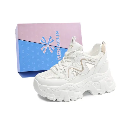 YUZHAOLIN Anti Slip And Wear Resistant Height Increasing Low Top Chunky Sneakers Women's
