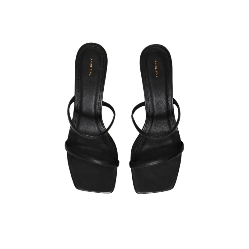 Anine Bing Slide Slippers 4.8cm Women's Black-3