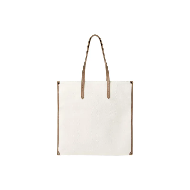 Brunello Cucinelli Cotton With Linen Tote Bag, Shopping Bag, Handbag, Shoulder Bag Women's Panama-1
