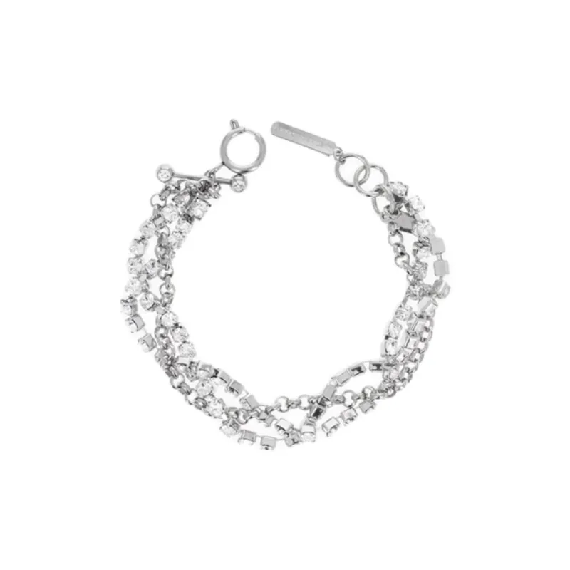 JUSTINE CLENQUET Palladium Plated Brass With Crystal Bracelets Unisex Silver-0