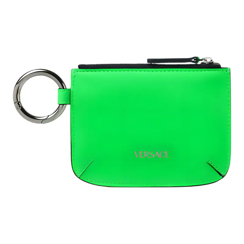 VERSACE Polyester Clutch Coin Purse Men's Green-1