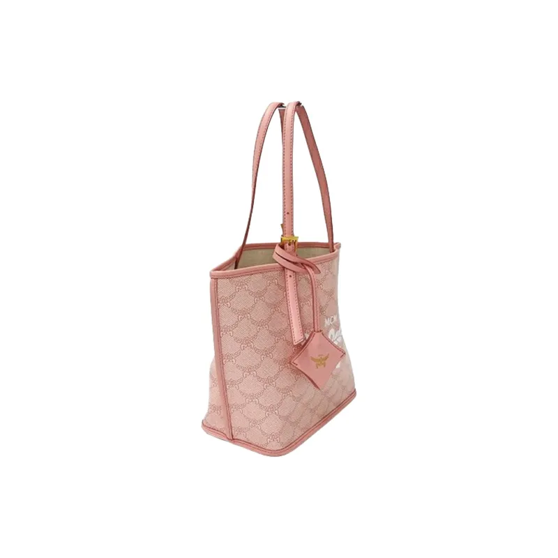 MCM Himmel Artificial Leather Tote Bag, Shopping Bag, One Shoulder Handbag Mini Women's Cherry Blossom Pink-1