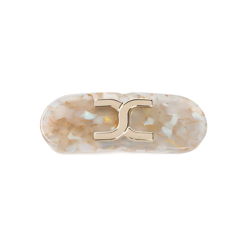 Chloe Brass Hair Clips Women's Beige-0