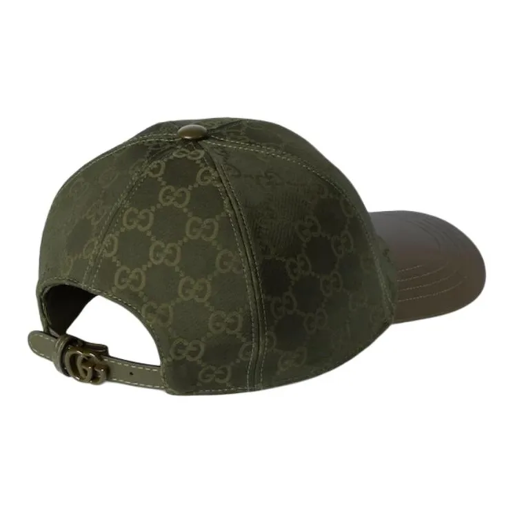 GUCCI Leather Baseball Caps Women's Green-1