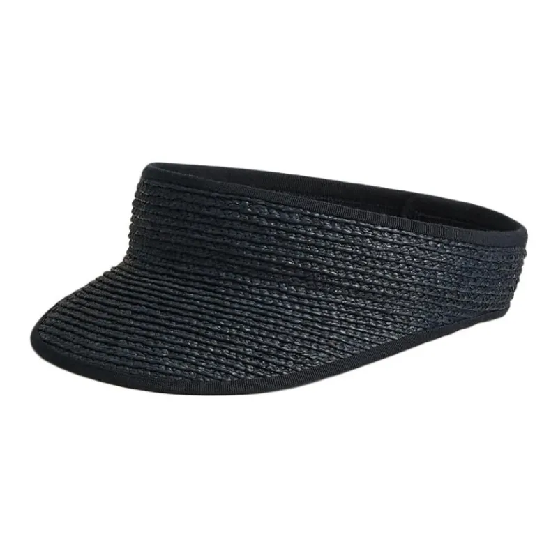 HERMES Raffia, Palladium Plated Sun Protection Hats Unisex Black-0