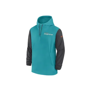 Nike Miami Dolphins Sideline Pre-Game Player Men's Nike Nfl 1/2-Zip Hooded Jacket