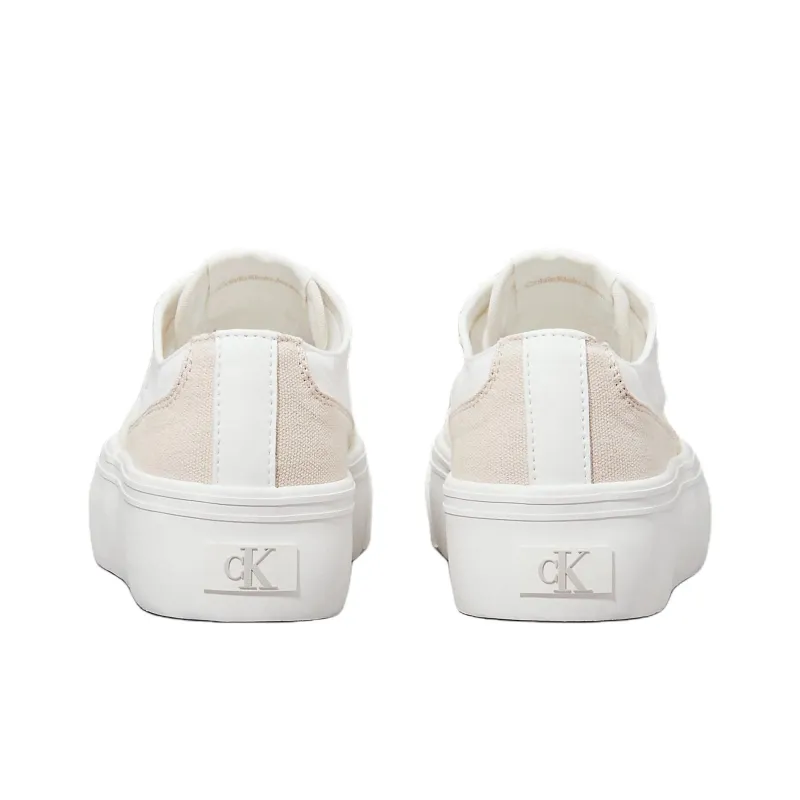 CKJ CALVIN KLEIN JEANS Low Top Canvas Shoes Women's Ivory-4