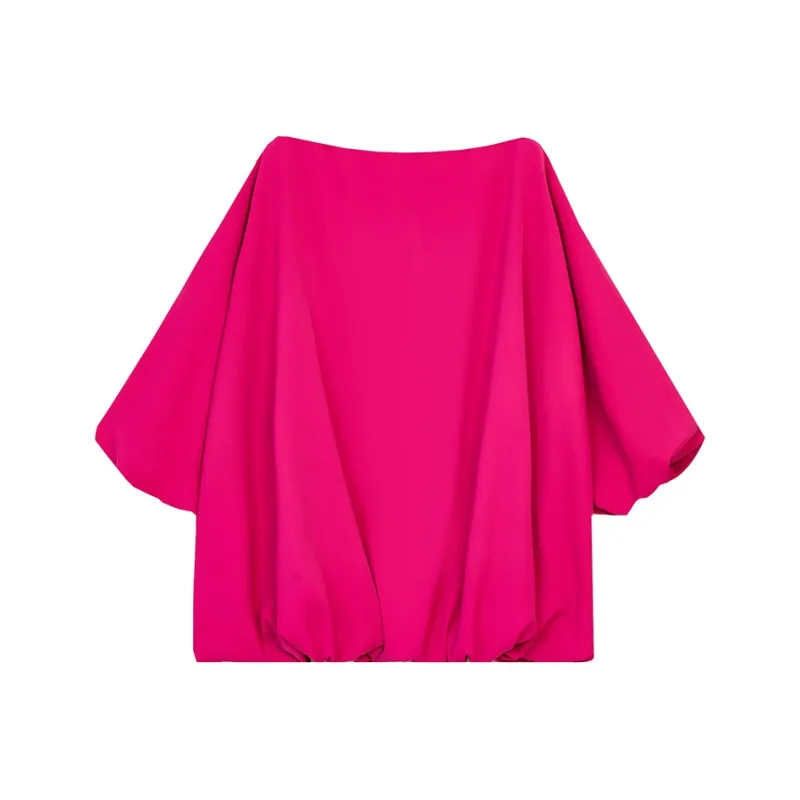 ELF SACK Chiffon Shirt Women's Fuchsia-1
