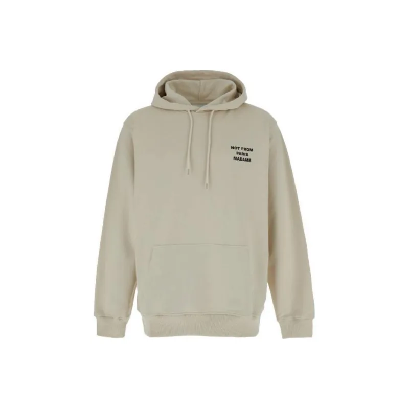 DROLE DE MONSIEUR Slogan Printed Drawstring Hoodie-0