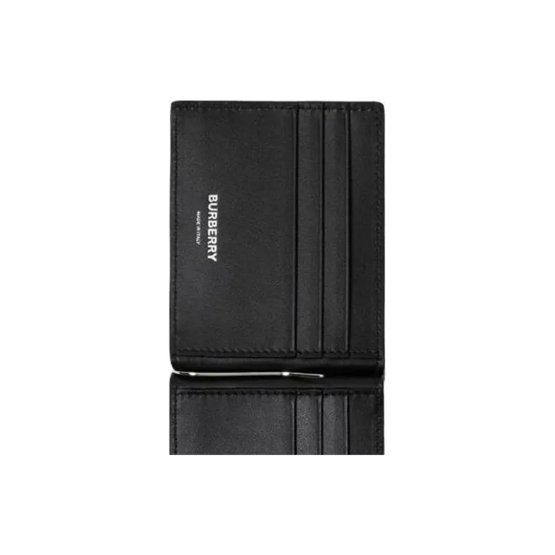 Burberry Money Clip Wallet Check Beige-4
