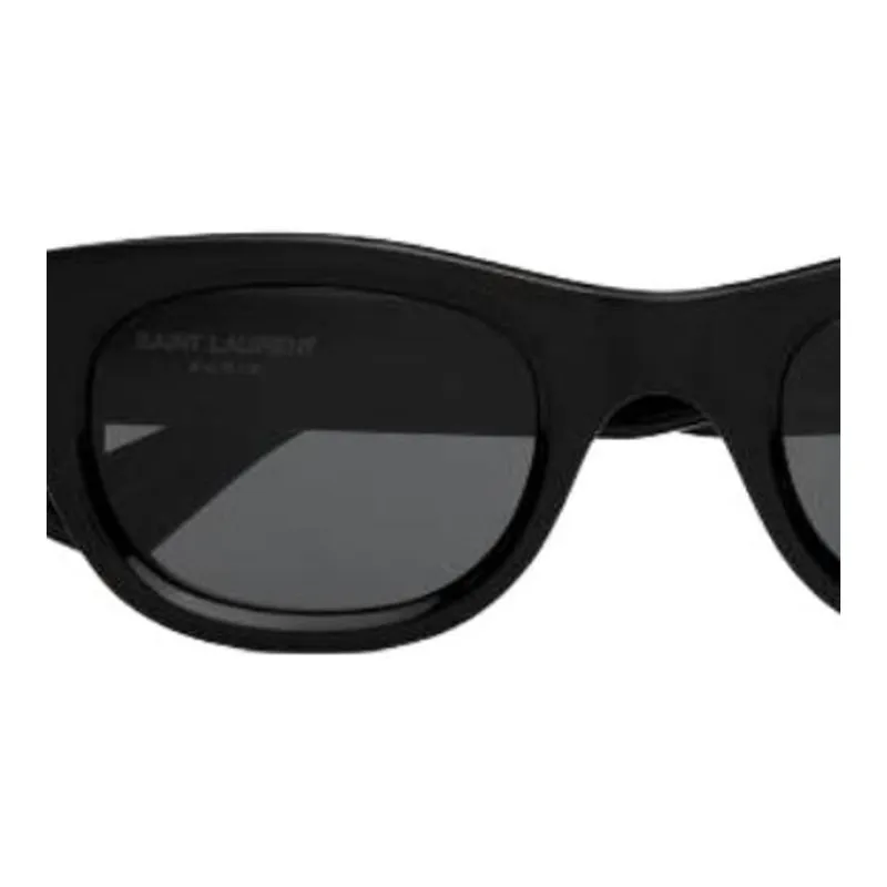 SAINT LAURENT Acetate Irregular Shape Sunglasses Men's Black-1