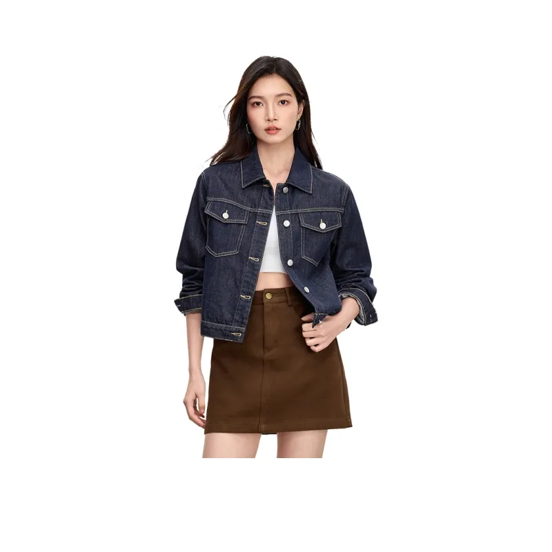 SENTUBILA Denim Jacket Women's Azure Blue-2