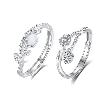 CLARKIA FLOWER S999 Fine Silver Rings Women's