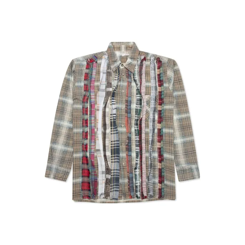 Needles Flannel Shirt 7 Cuts Wide Reflection Shirt-0