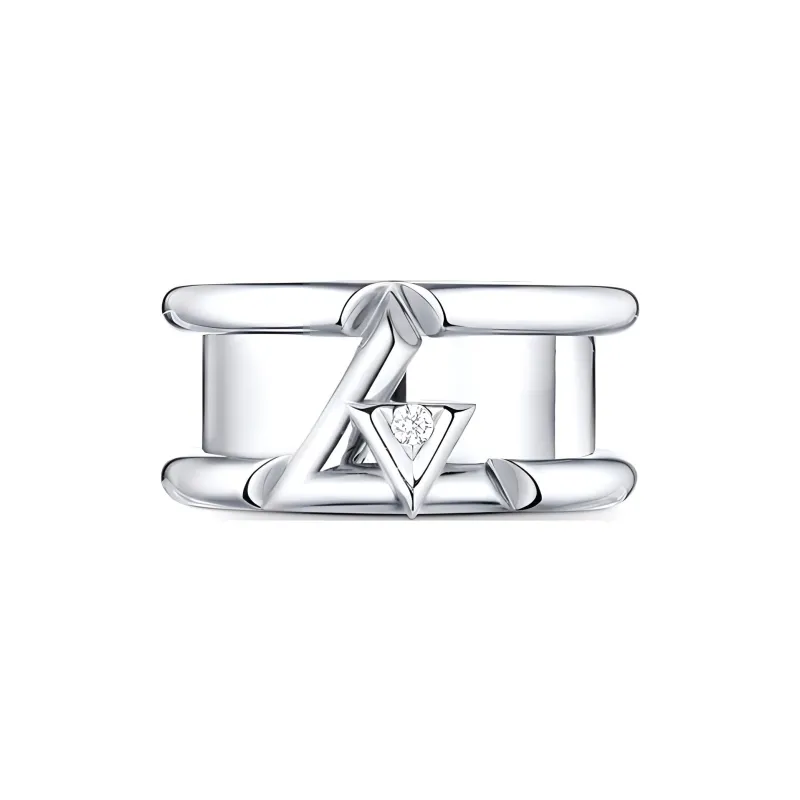 LOUIS VUITTON Lv Volt One Band Ring White Gold And Diamond-2