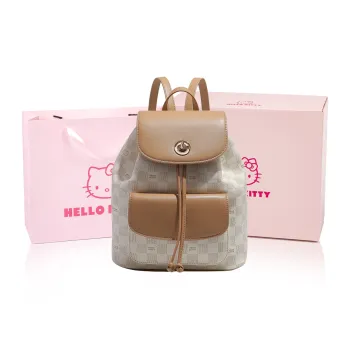 MESUCA Sanrio Hello Kitty Series PU Backpack Women's Beige/Coffee