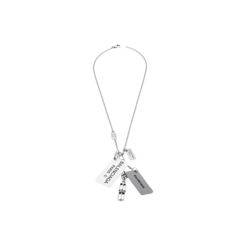 Balenciaga Brass Necklaces Unisex Silver-1