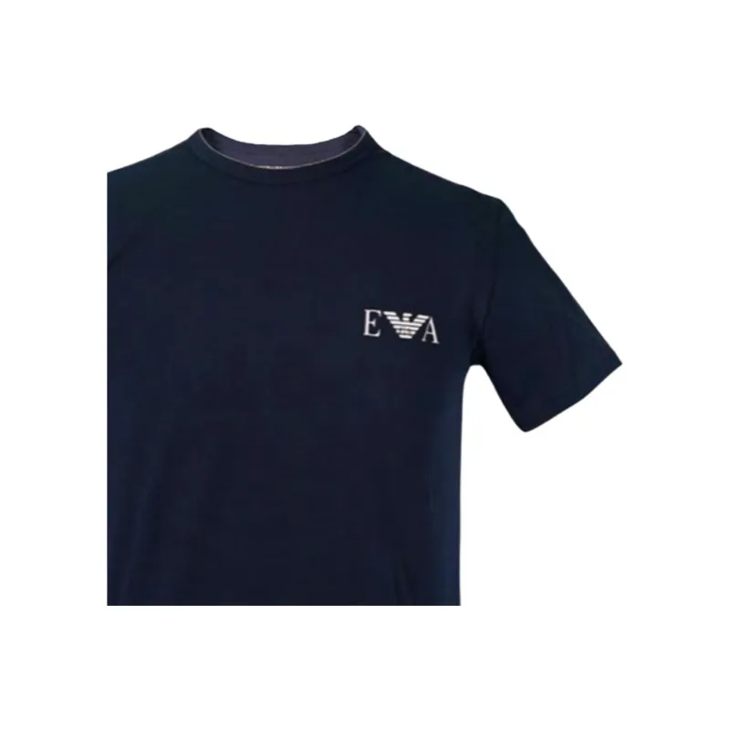 EMPORIO ARMANI Two pack Of Loungewear Fitted T shirts With A Bold Monogram Logo-9