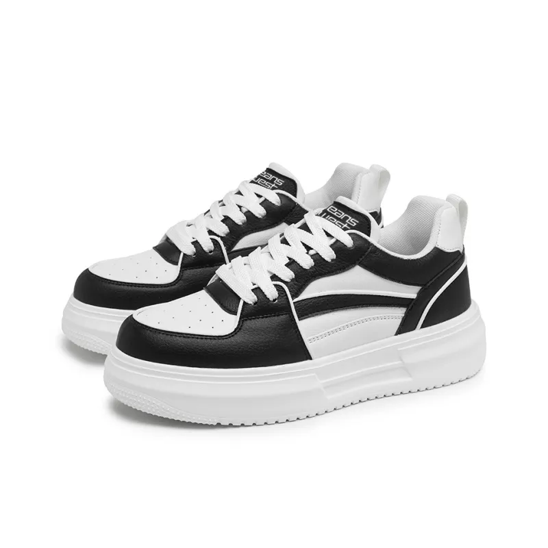 JEANSWEST Cushioning Wear-Resistant Low-Top Round Tip Lace-Up Platform Niche Individual Trendy Skateboard Shoes Men's-8