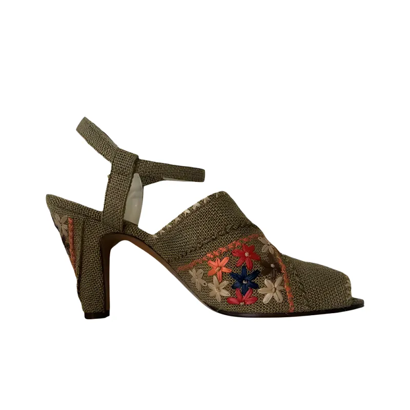 FERRAGAMO Cone Heel High Heels Women's Green-1